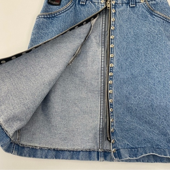 Vintage Cobra Americ Studded front zip Denim Skirt - Picture 7 of 11
